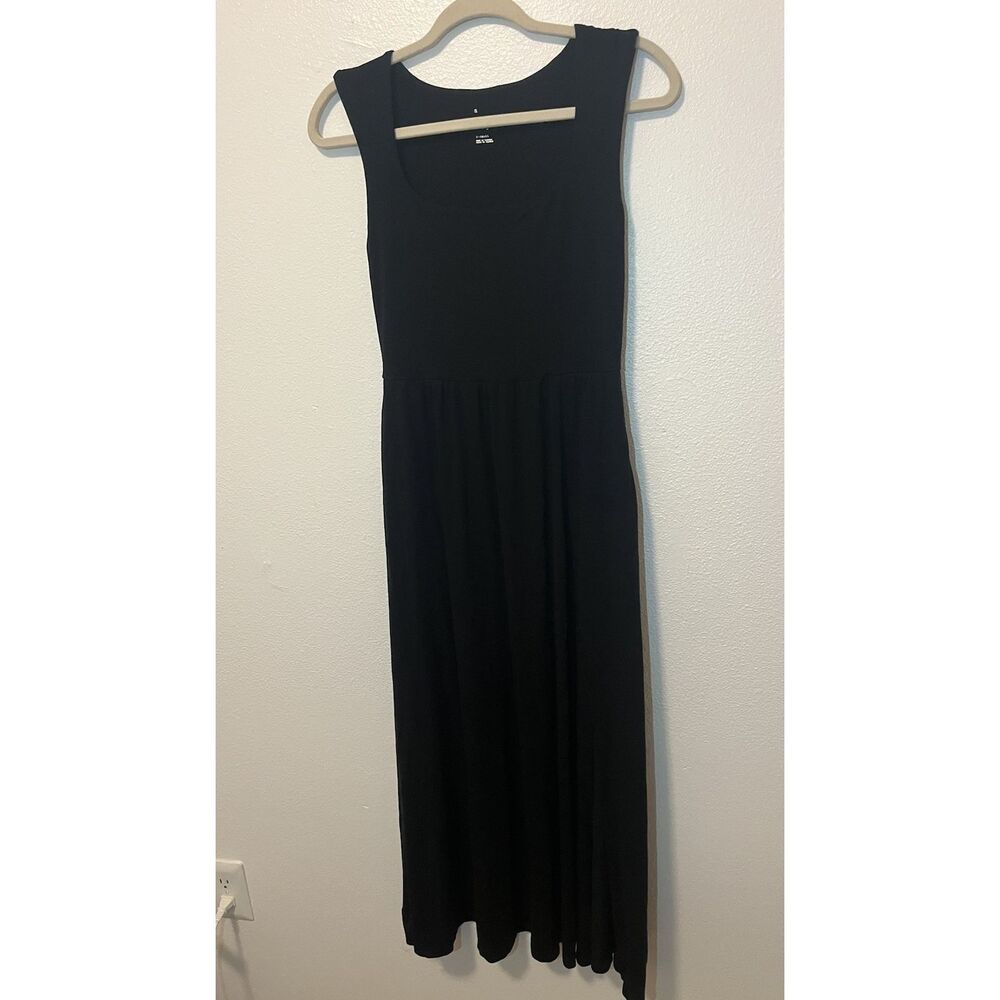 Maternity Friendly A New Day Black Sleeveless Ribbed Knit Stretchy Maxi Dress XS